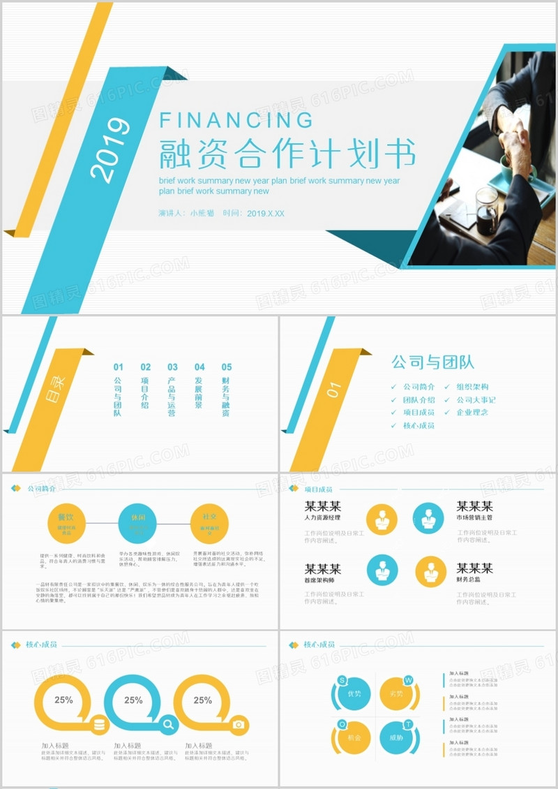 创意项目融资合作计划书PPT模板