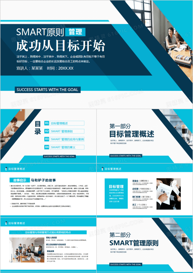 成功从目标开始SMART原则目标管理动态PPT模板