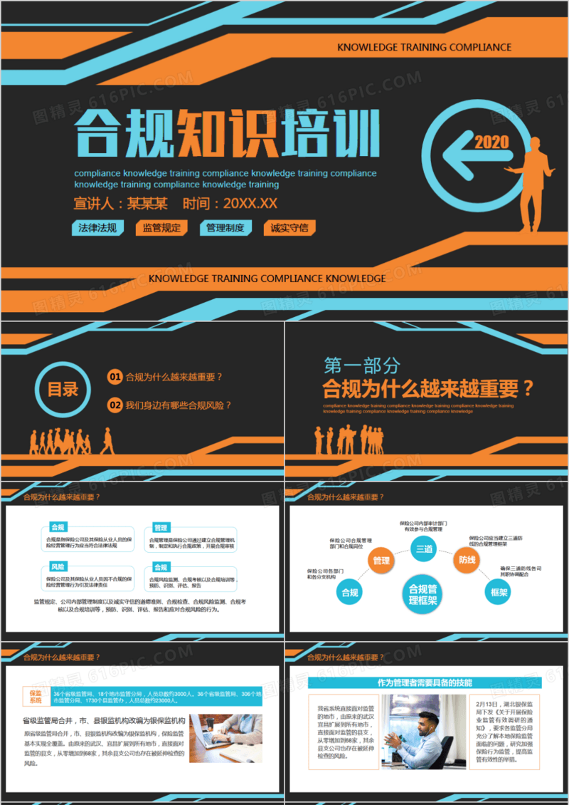 简约商务风合规知识培训动态PPT模板