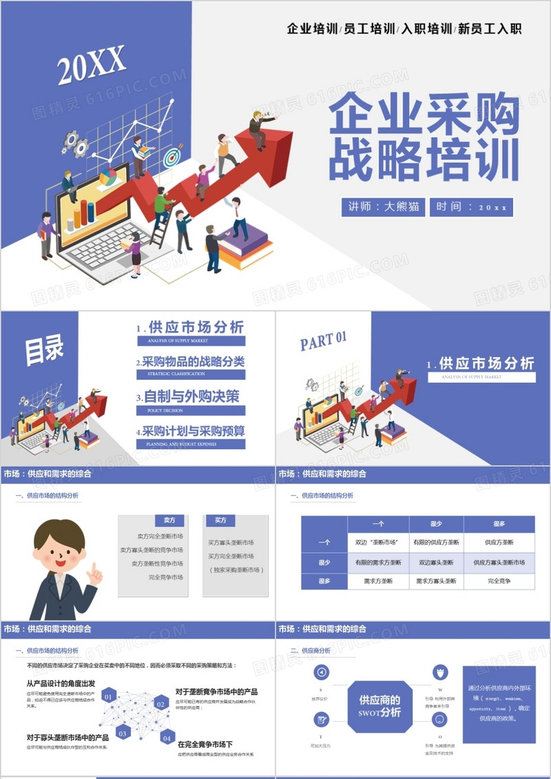 2021企业采购战略培训企业培训通用PPT模板