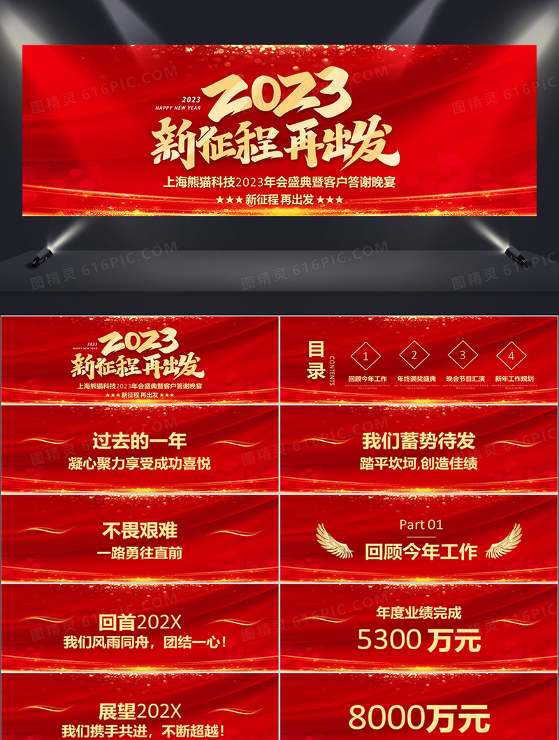 2023企业公司年会感谢有你年终答谢大会宽屏PPT模板