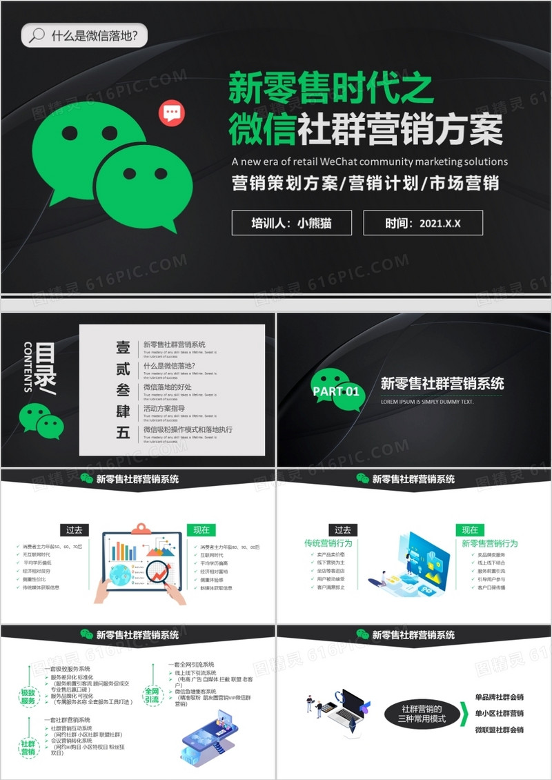 2021新零售微信营销方案企业活动策划PPT模板
