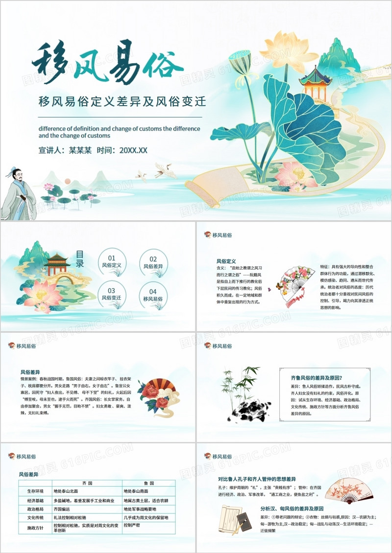 移风易俗定义差异及风俗变迁动态PPT