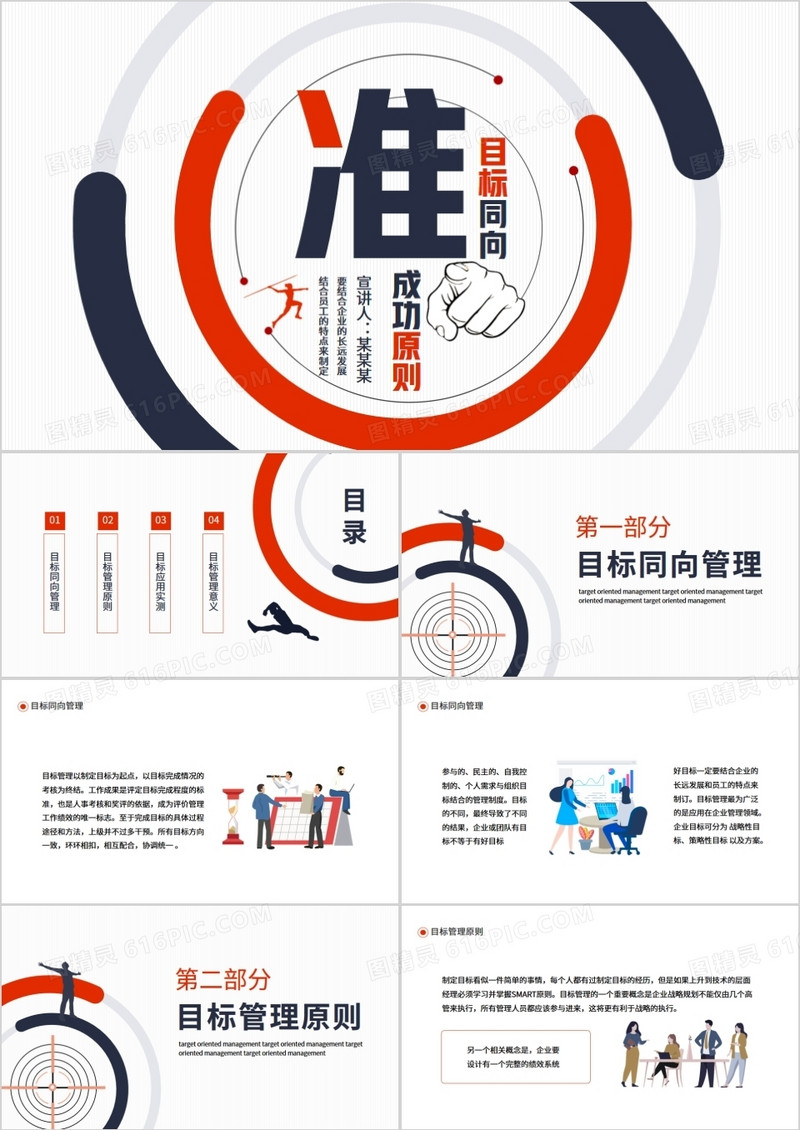目标同向精准管理成功原则动态PPT