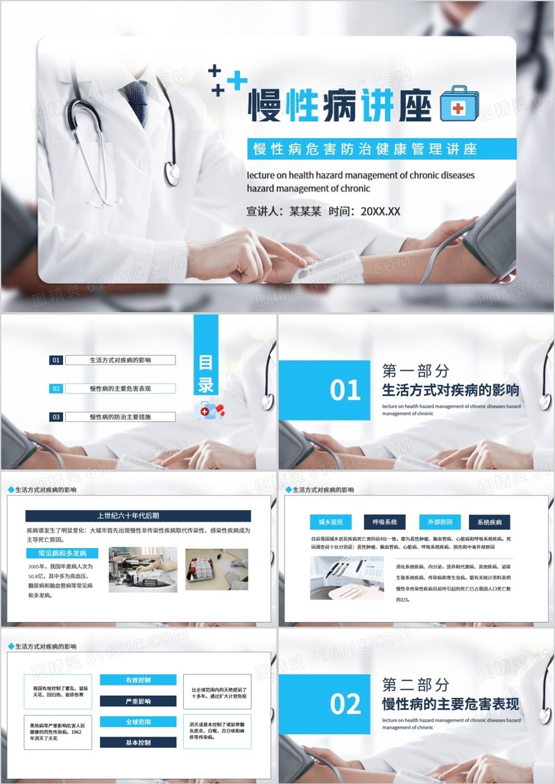 慢性病危害防治健康管理讲座动态PPT