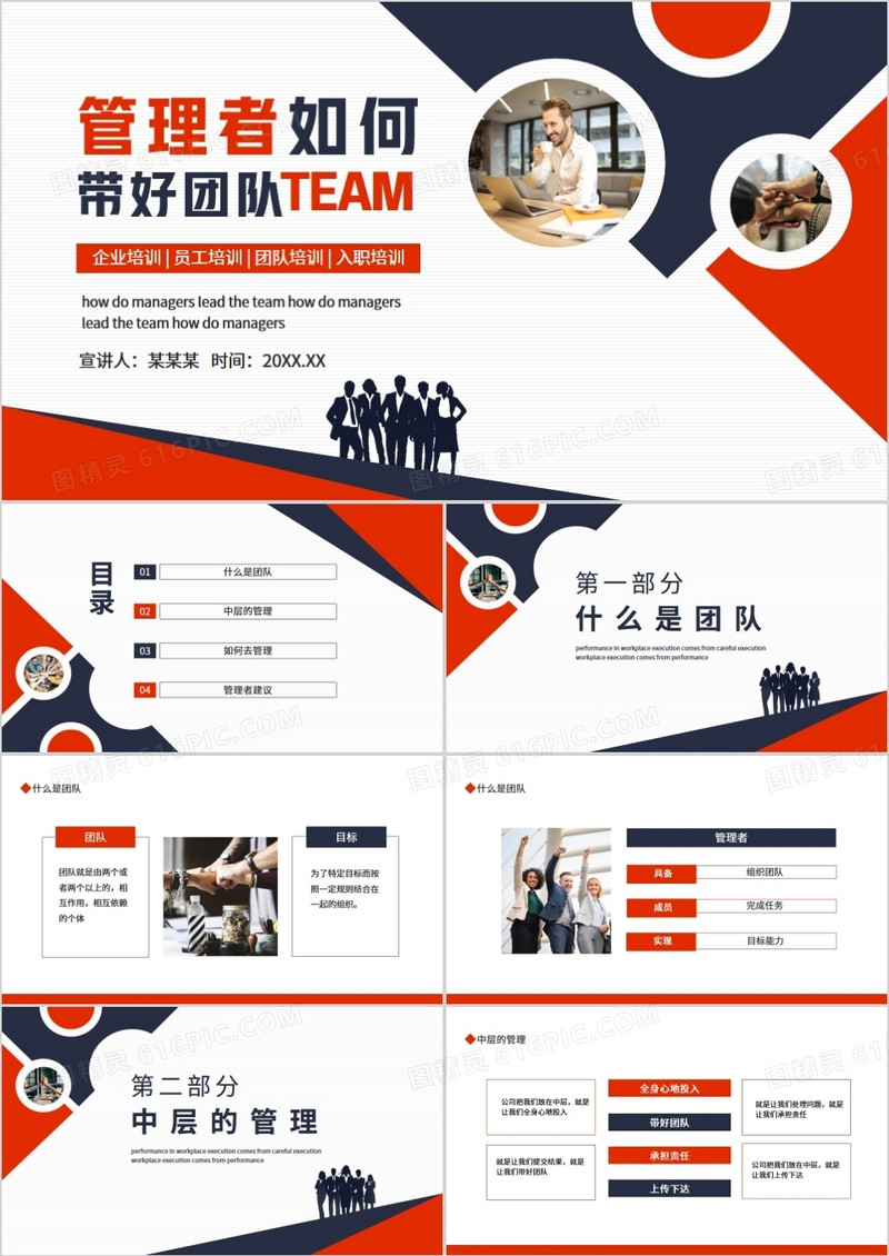 企业培训管理者如何带好团队动态PPT