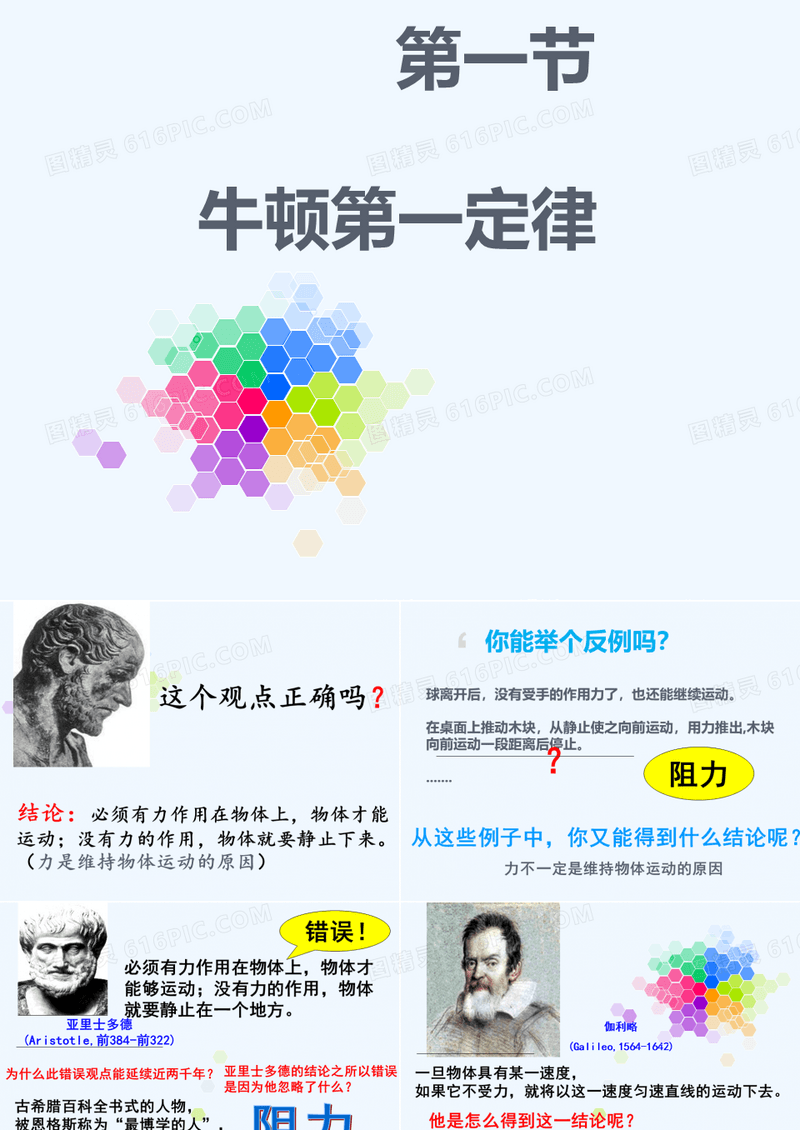 2017-2018学年粤教版高中物理必修一4.1牛顿第一定律 课件（共21张PPT） 