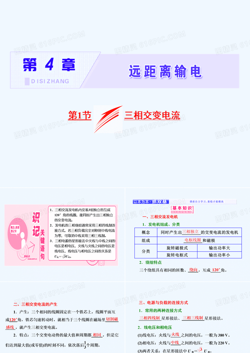 2020-2021学年高中物理 第4章 远距离输电 第1节 三相交变电流课件 鲁科版选修3-2