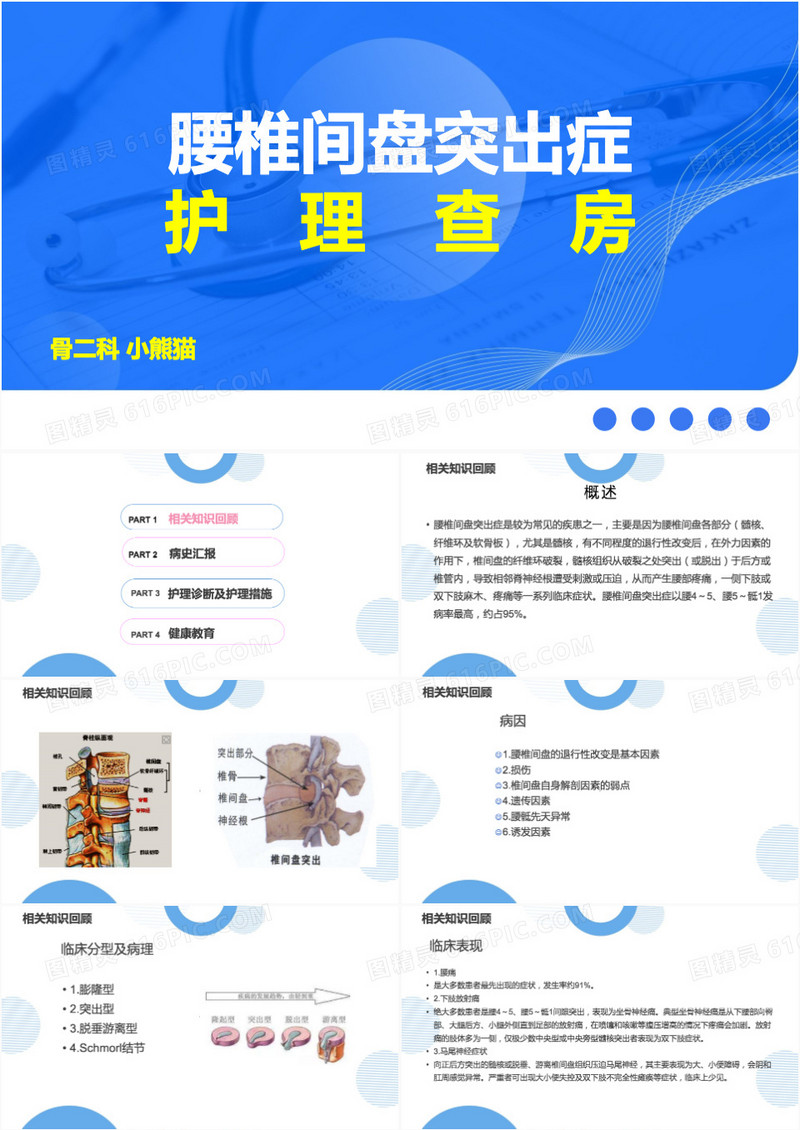 腰椎间盘突出症护理查房PPT模板
