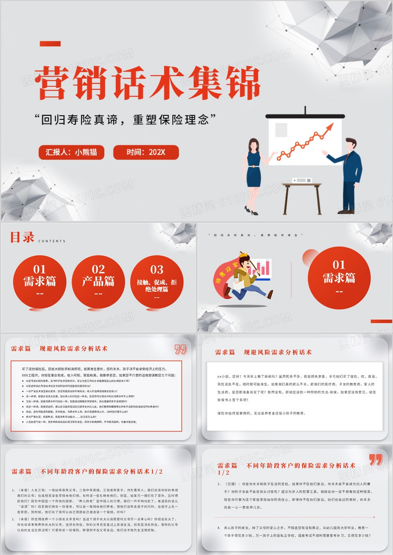 营销保险促成话术大全PPT模板