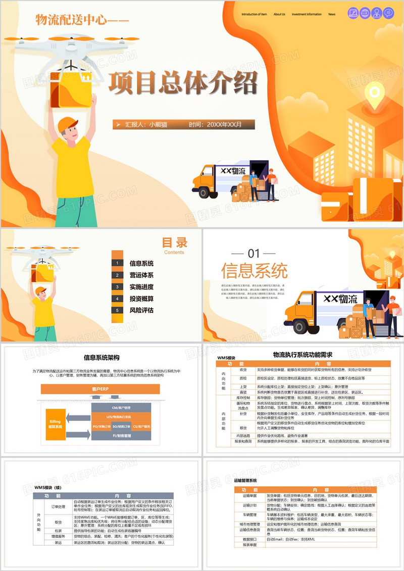 物流服务配送中心项目总体介绍PPT模板