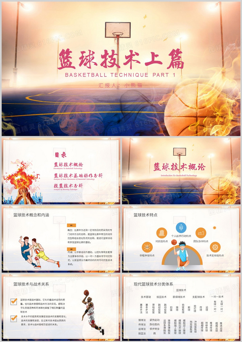 篮球技术培训上篇PPT模板