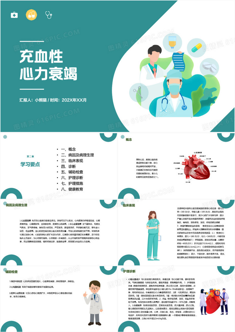 充血性心力衰竭护理查房PPT模板