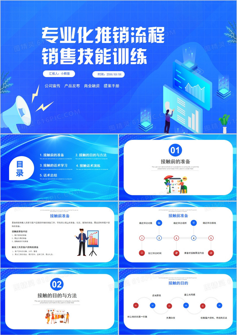 保险专业化推销流程接触话术销售PPT模板