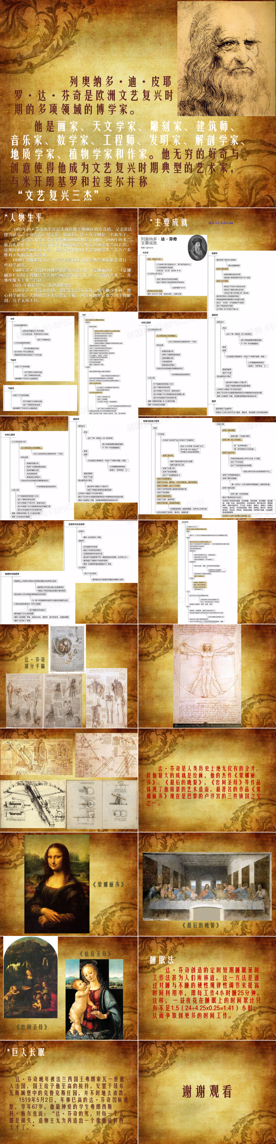 达芬奇介绍ppt模板
