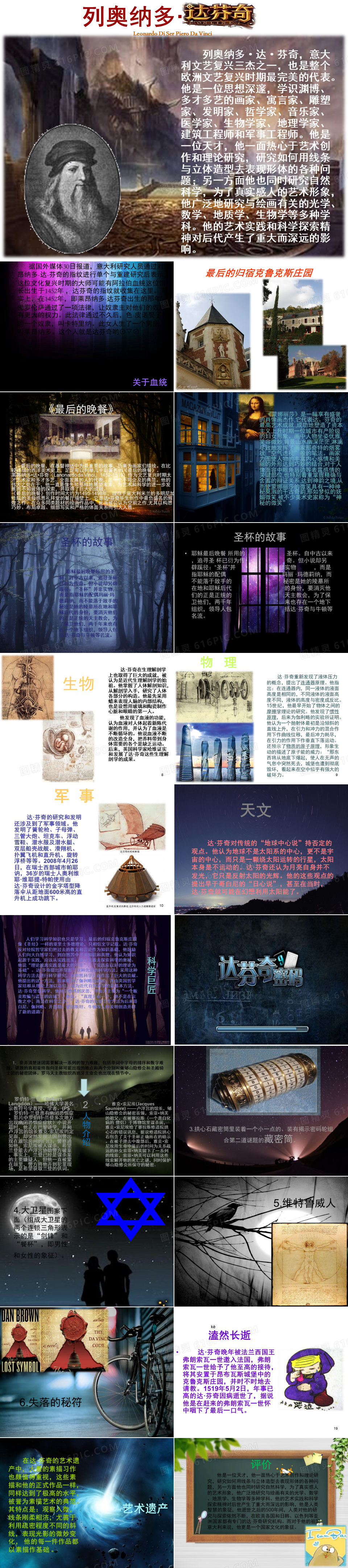 达芬奇简介ppt模板