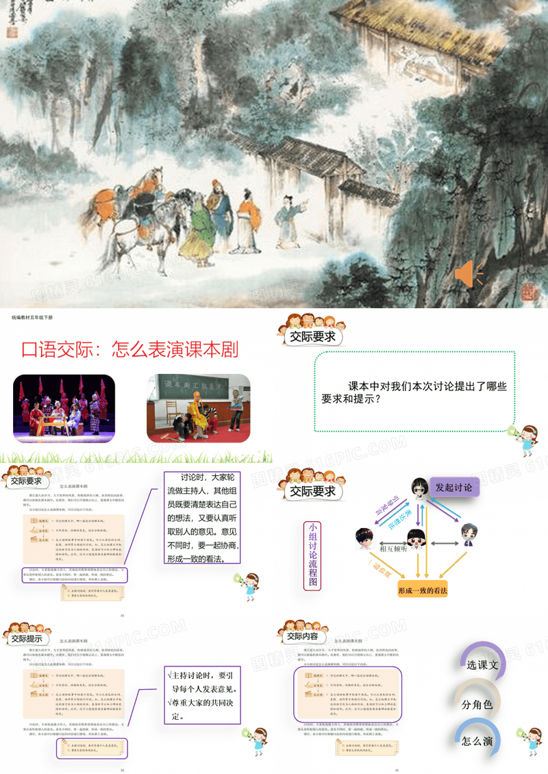 人教(部编版)五年级下册口语交际怎么表演课本剧PPT下载