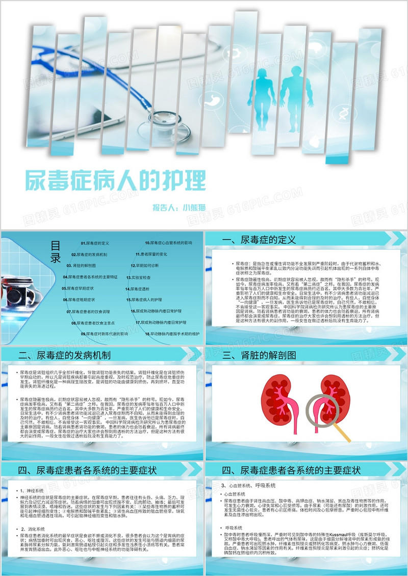 简约风尿毒症患者护理PPT模板