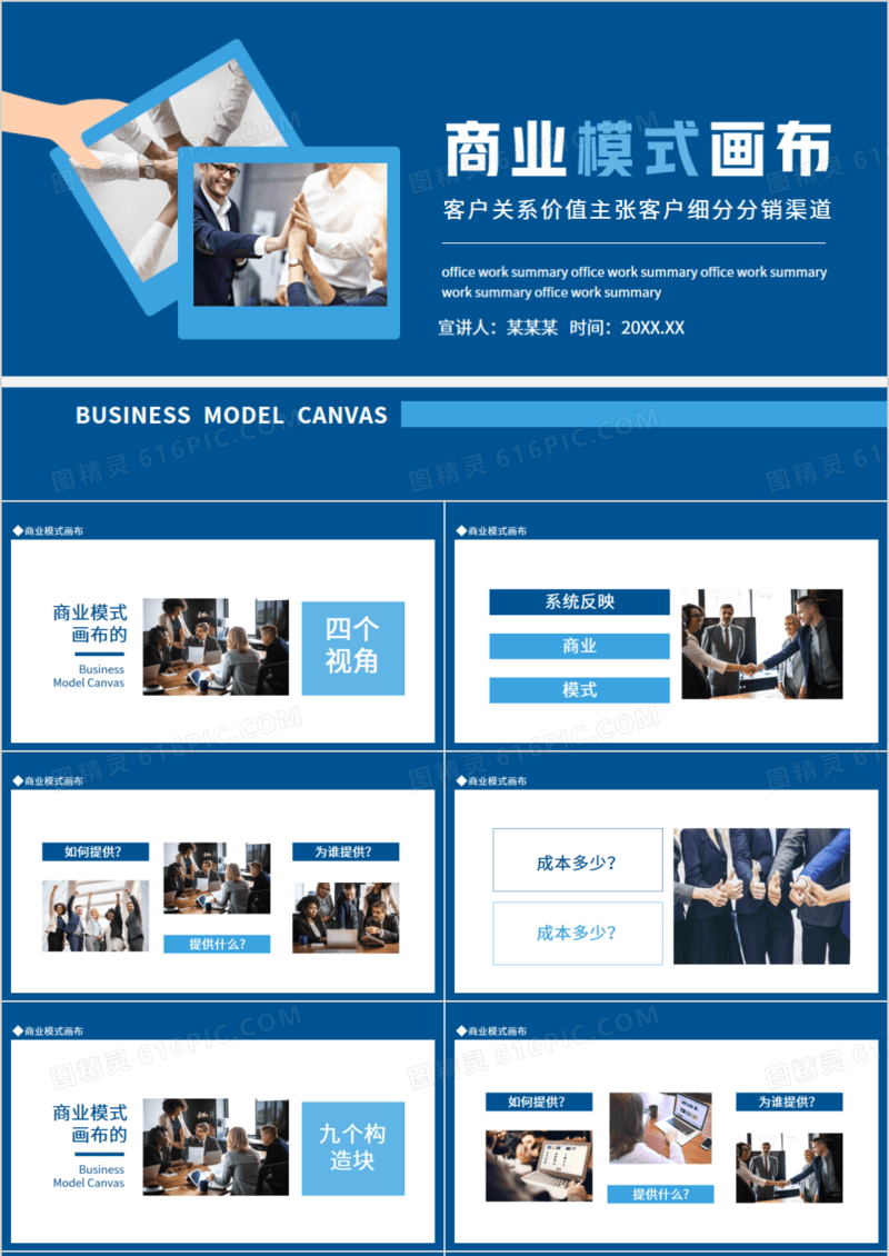 商业模式画布客户关系价值主张客户细分分销渠道动态PPT