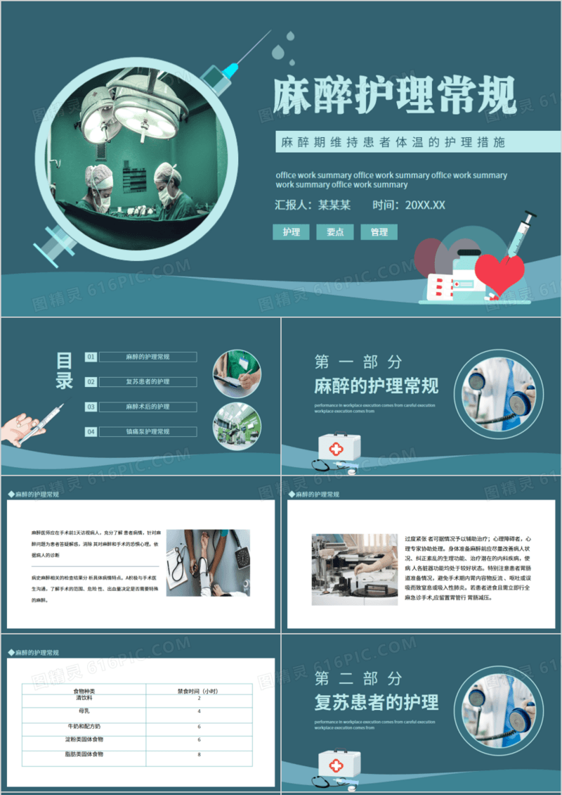 麻醉护理常规动态PPT模板