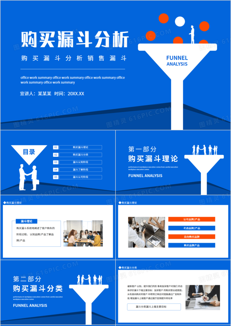 购买漏斗分析销售漏斗动态PPT