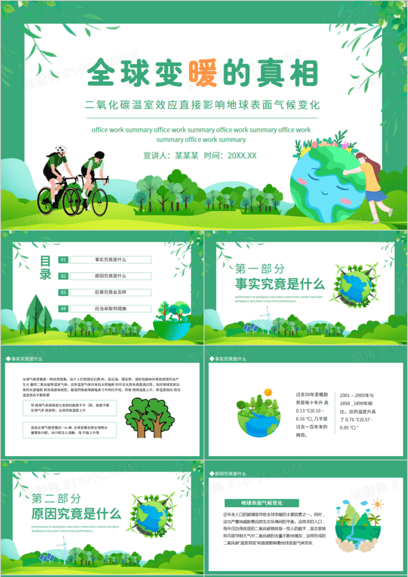 全球变暖的真相二氧化碳温室效应直接影响地球表面气候变化动态PPT