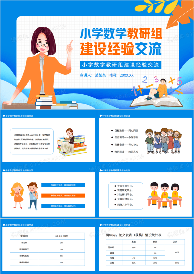 小学数学教研组建设经验交流动态PPT模板