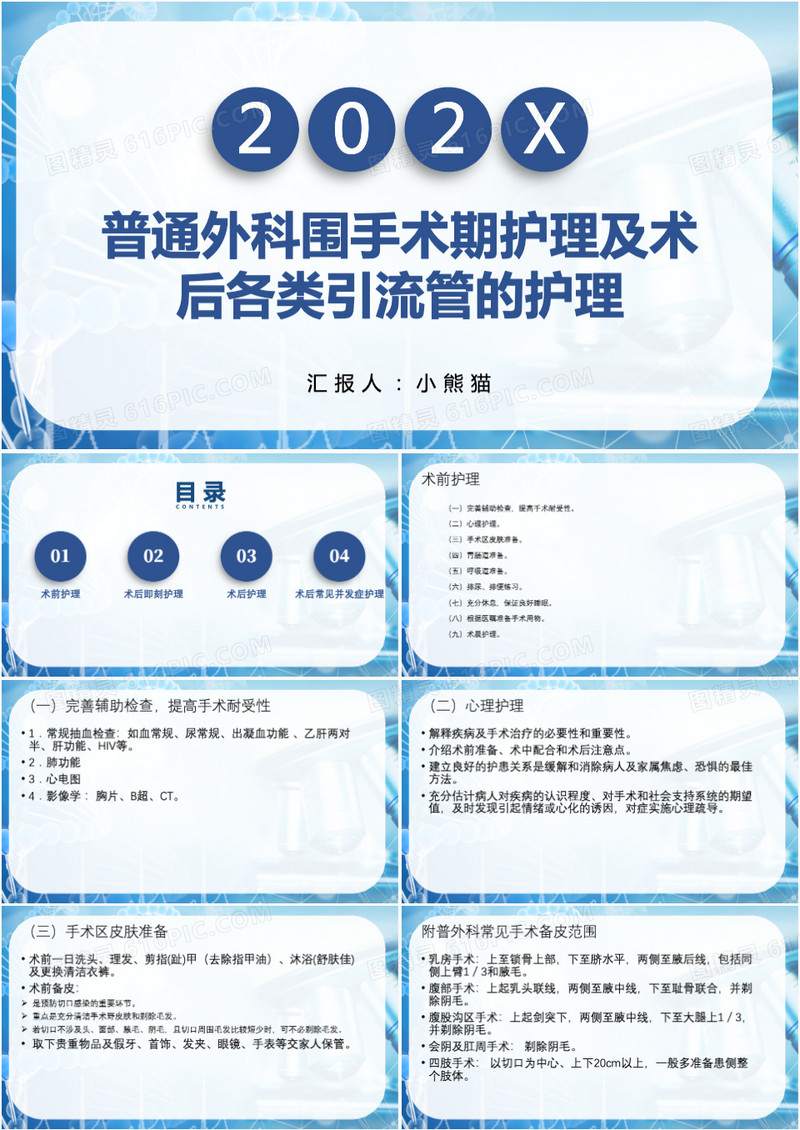 普通外科围手术期护理及术后各类引流管的护理PPT模板