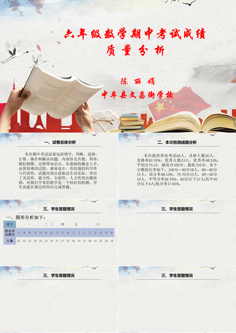 六年级数学期中考试成绩质量分析