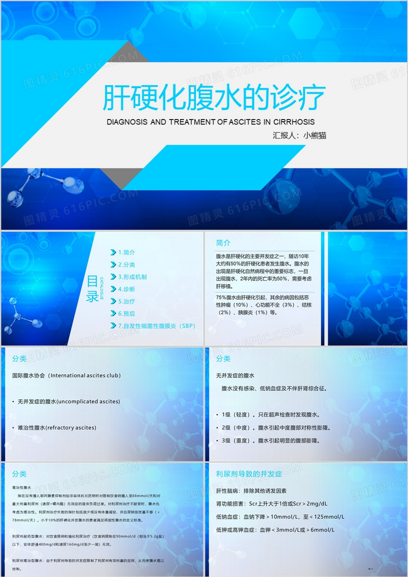 肝硬化患者护理查房肝硬化腹水的诊疗PPT模板
