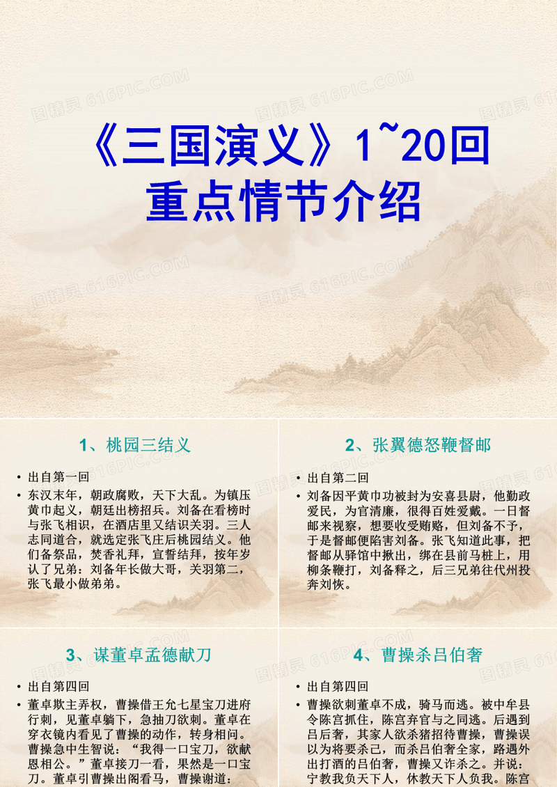 三国演义》1~20回