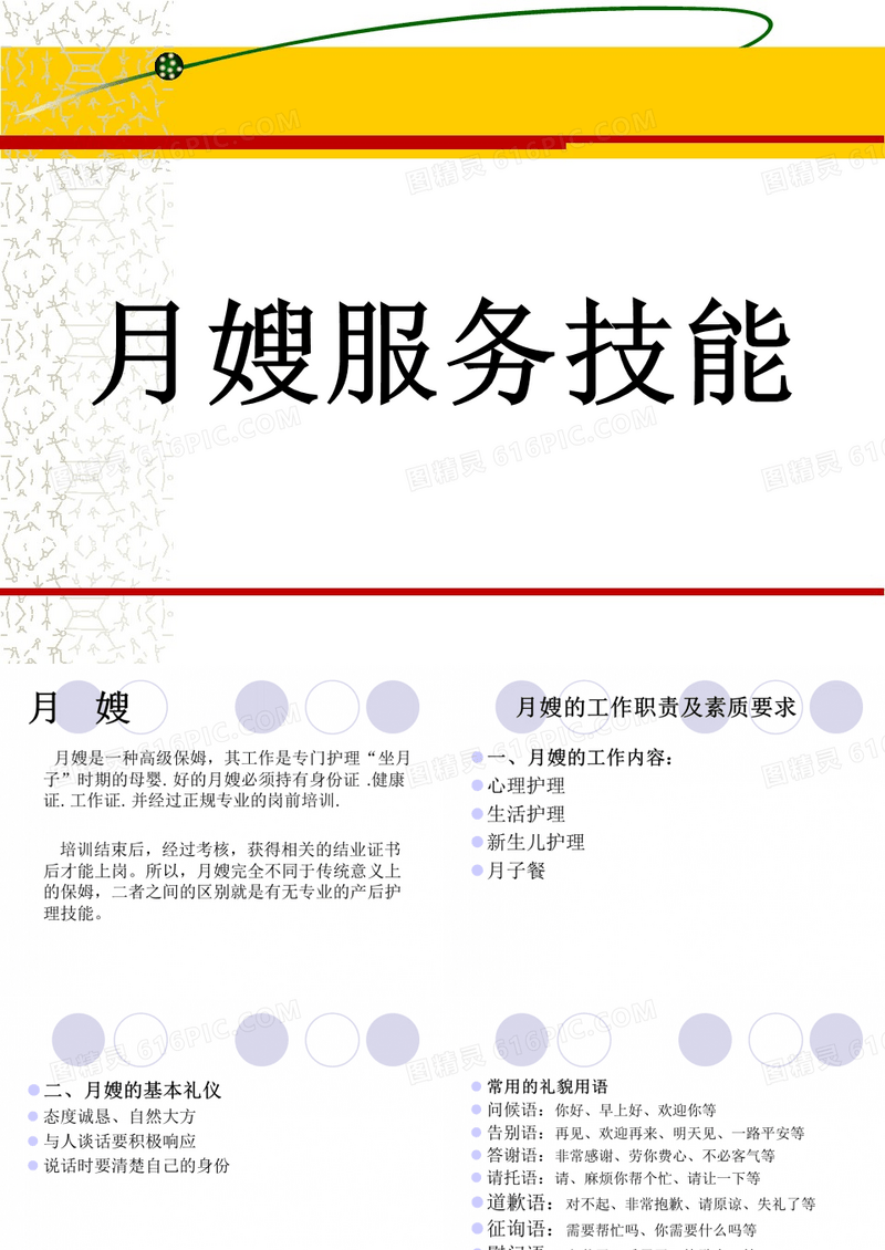 月嫂服务技能培训课PPT精品课程课件全册课件汇总