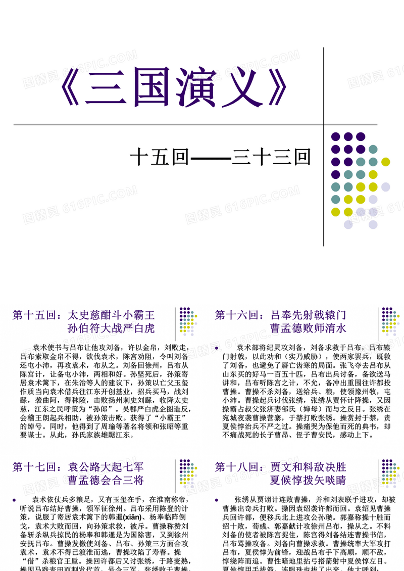 《三国演义》分集内容简介