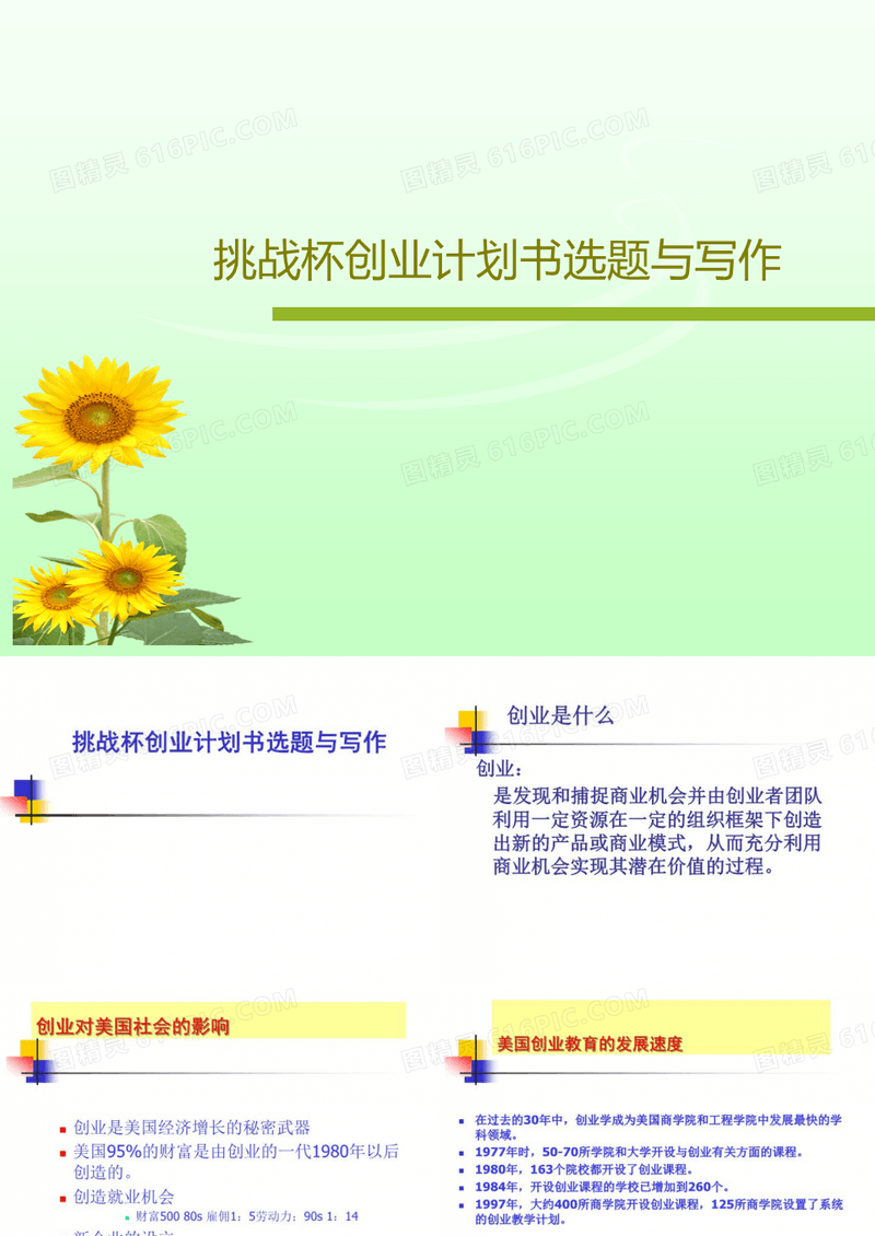 挑战杯创业计划书选题与写作33页PPT