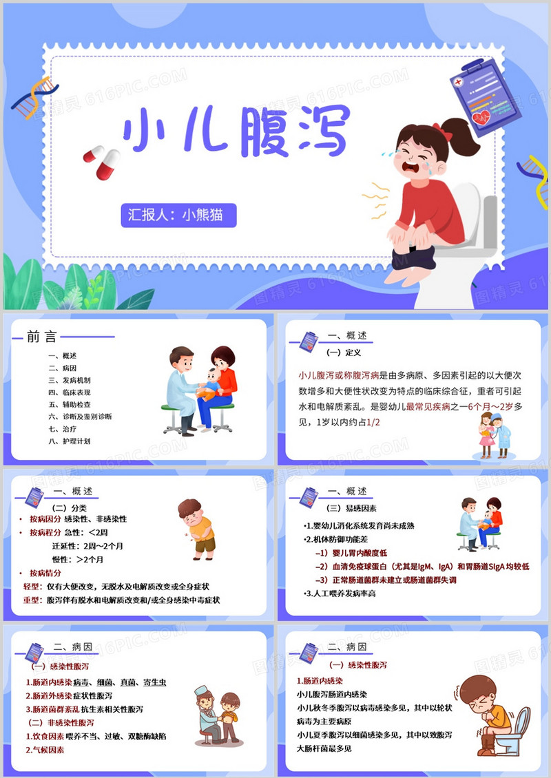 小儿腹泻护理查房儿科护理查房PPT模板