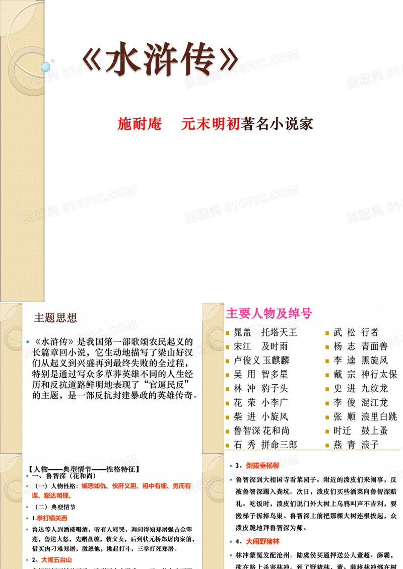 中考语文名著导读复习：《水浒传》