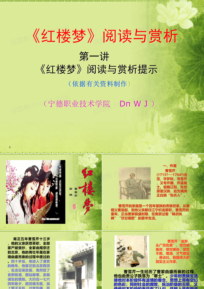 红楼梦赏析(1)_ppt