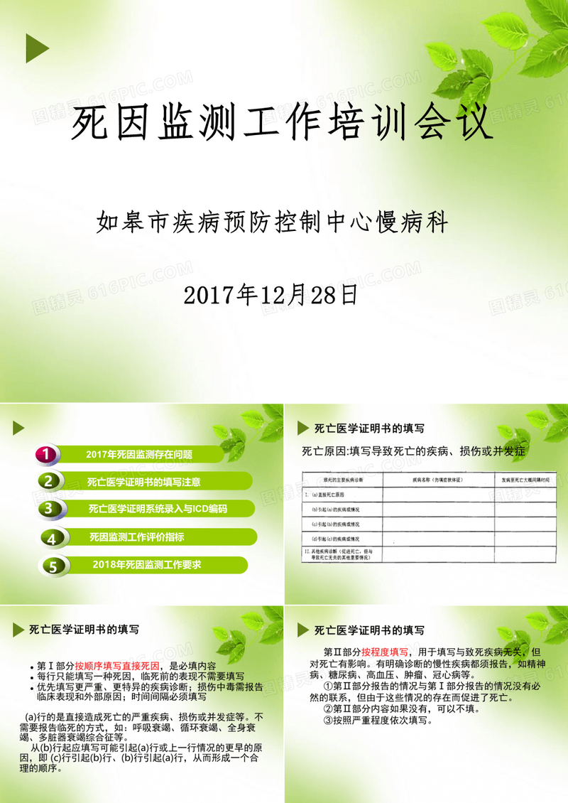死因监测工作培训