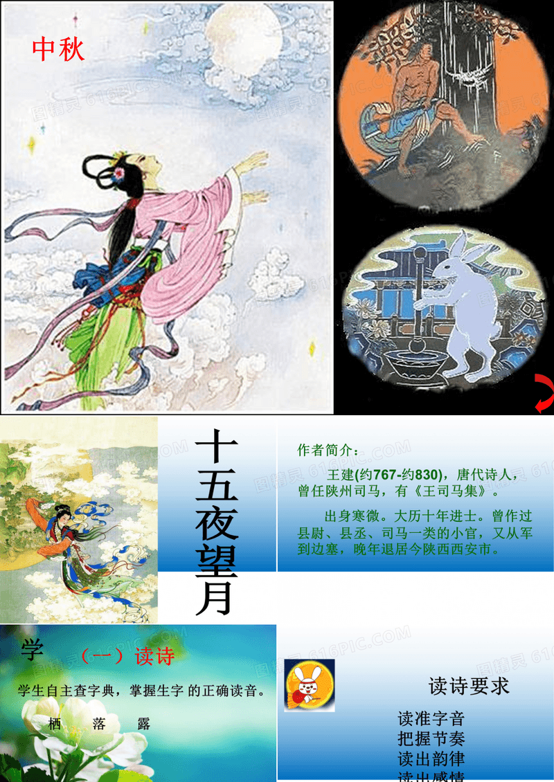 2020新审定统编版六年级语文下册课件3古诗三首十五夜望月(共20张PPT)ppt公开课课件完美