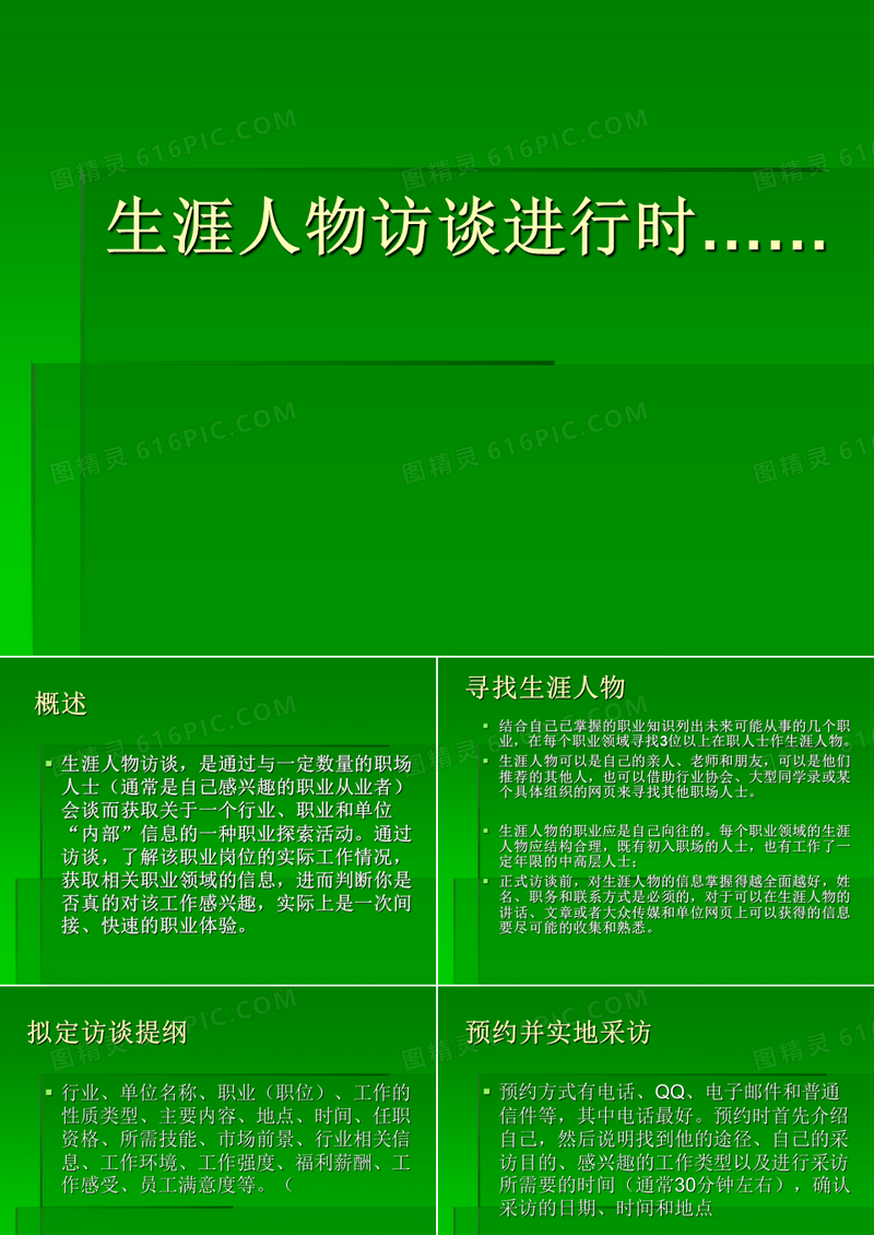 生涯人物访谈提纲及注意事项