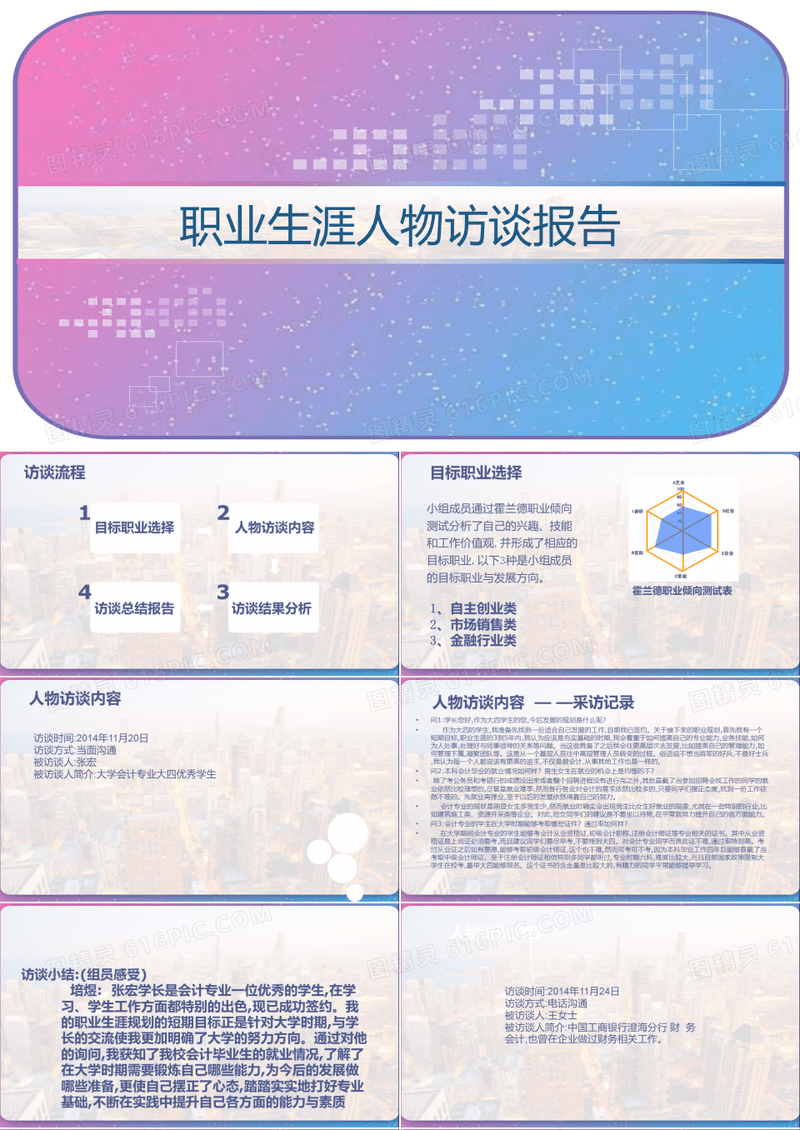 职业生涯人物访谈报告 PPT