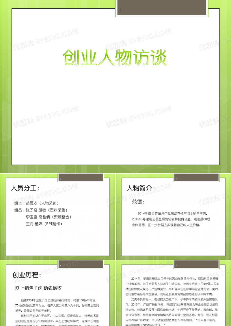 创业人物访谈PPT课件