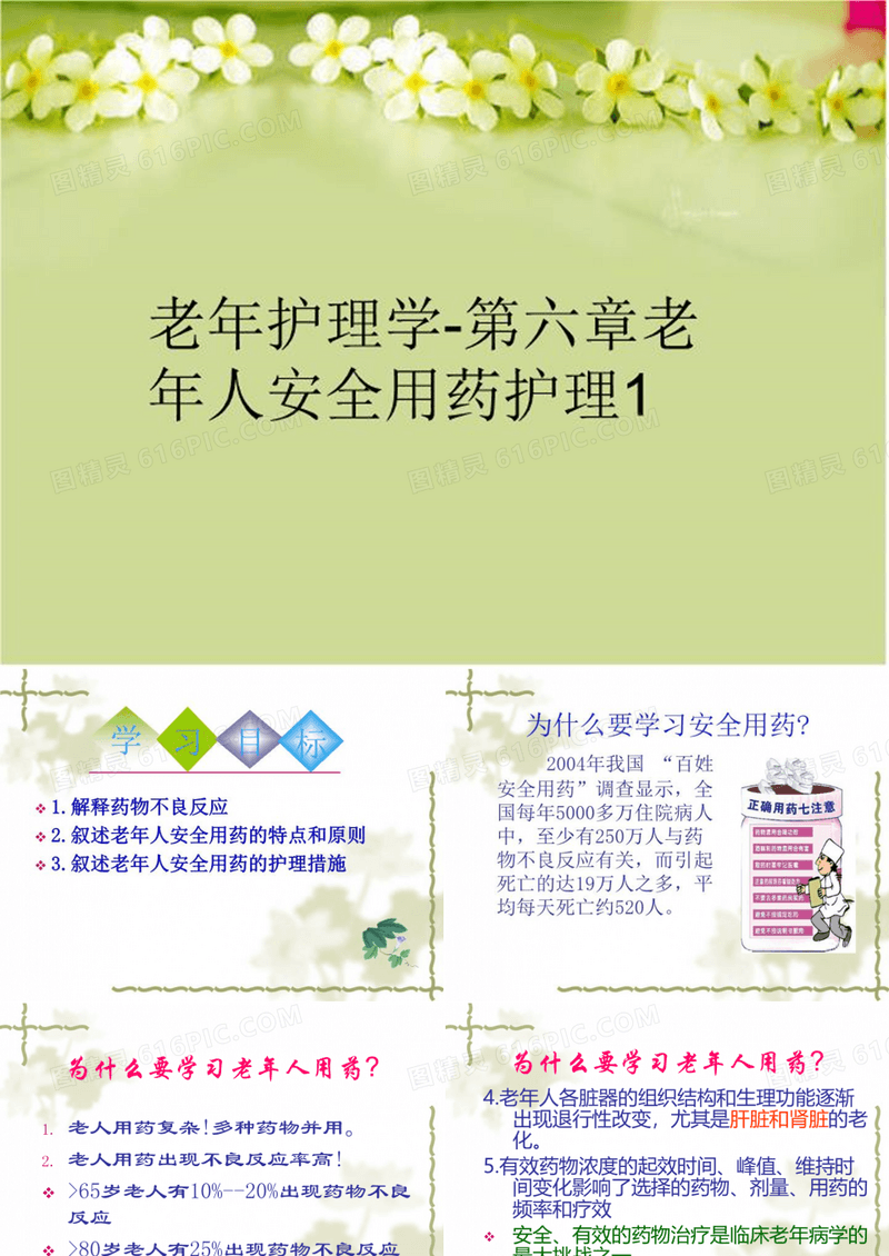 【精品】老年护理学-第六章老年人安全用药护理1教学课件