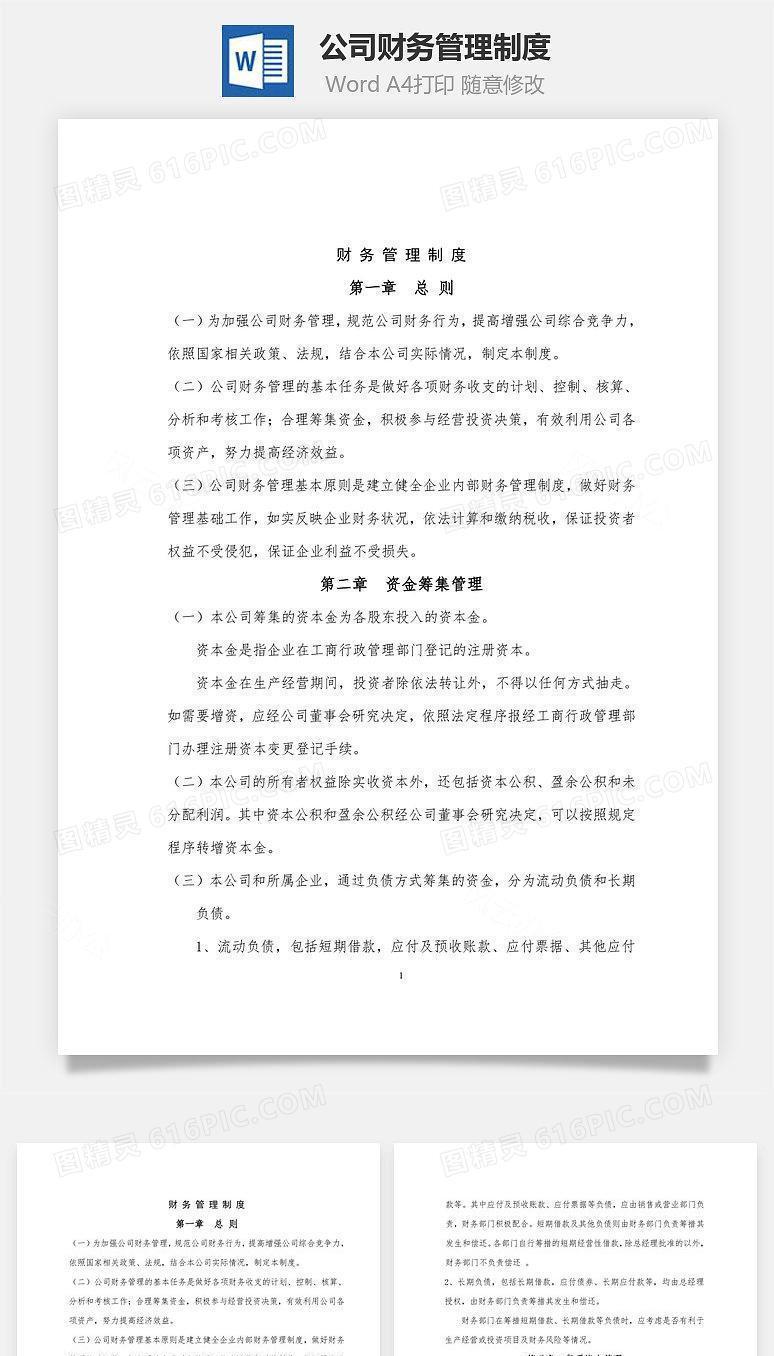 公司财务管理制度Word文档