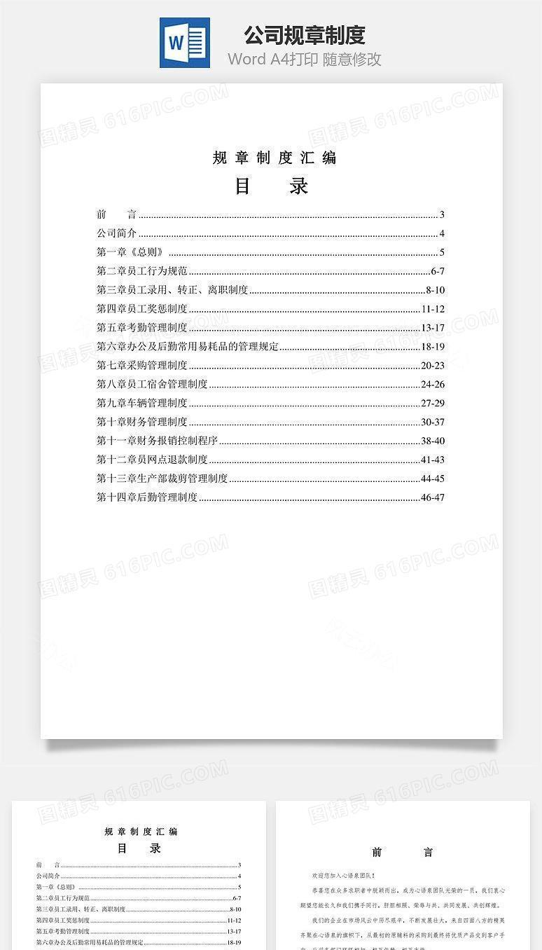 公司规章制度Word文档