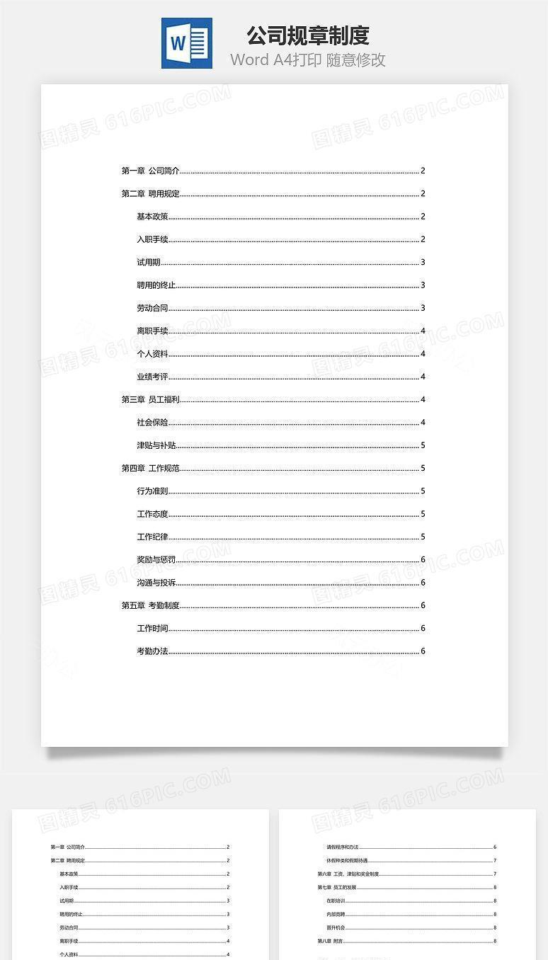 公司规章制度Word文档