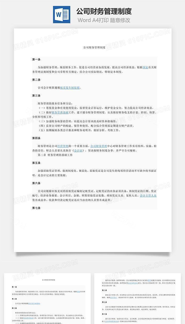 公司财务管理制度Word文档
