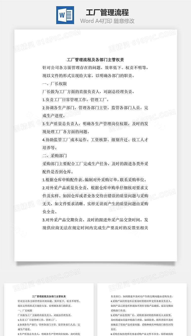 工厂管理流程Word文档