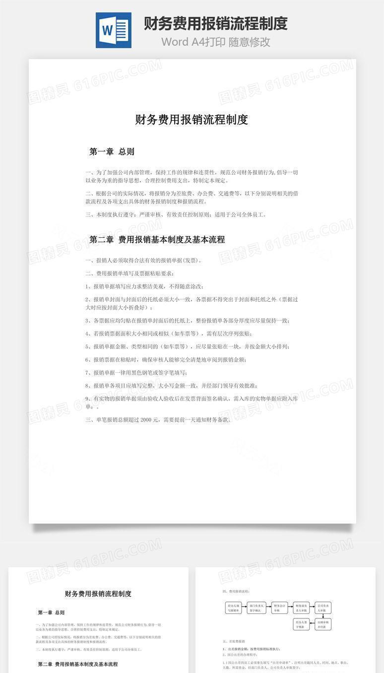 财务费用报销流程制度word文档