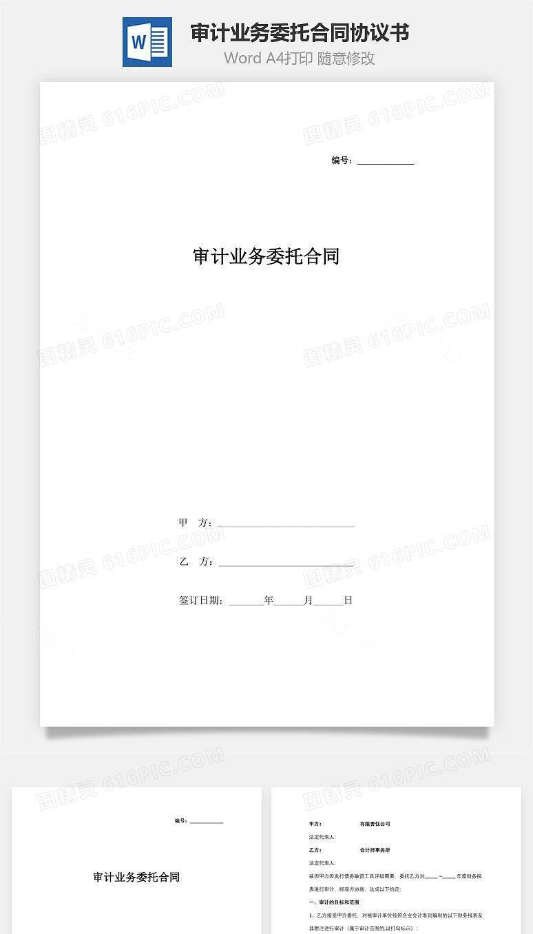 审计业务委托合同协议书范本